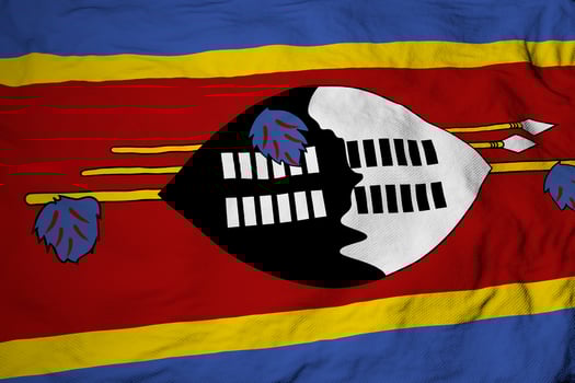 Eswatini flag in 3D rendering photo