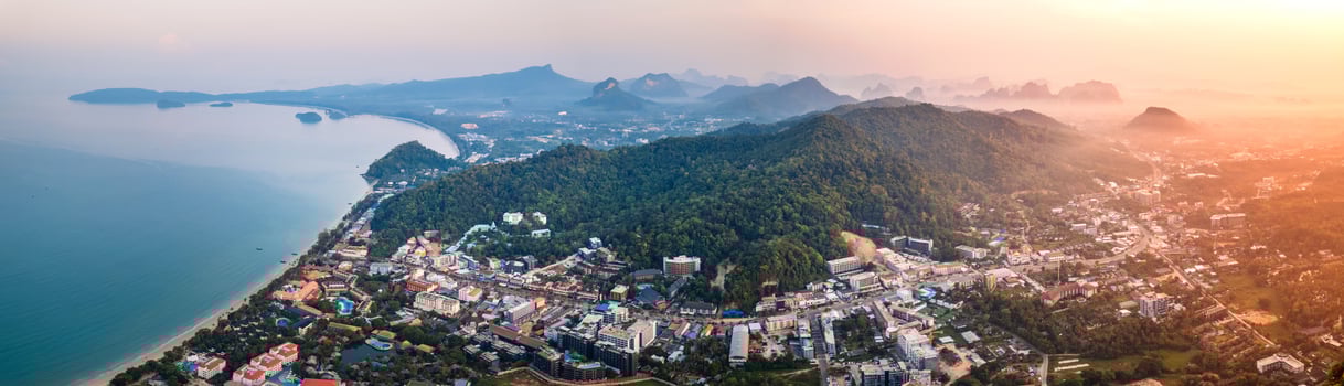 Beautiful view of the seaside town of Krabi photo