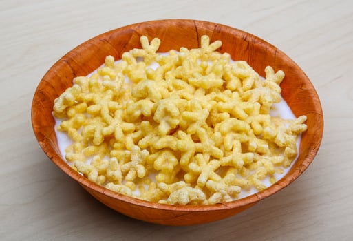 Cereal breakfast with milk photo