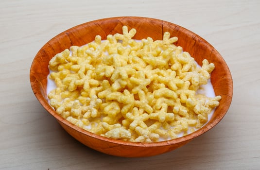 Cereal breakfast with milk photo