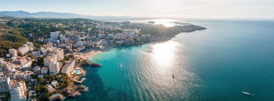 Aerial view of the capital of Mallorca - Palma de Mallorca in Spain. photo