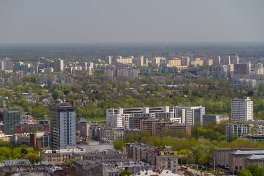 Warsaw skyline with warsaw towers photo
