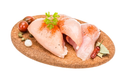 Chicken pile on white photo