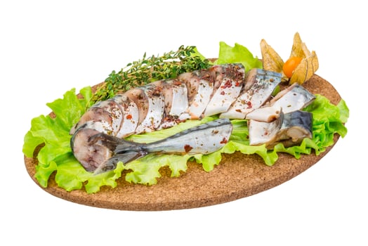 Mackerels on white photo