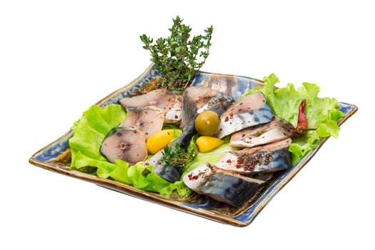 Mackerels on white photo