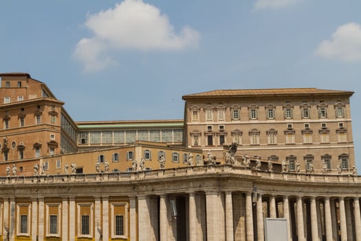Buildings in Vatican, the Holy See within Rome, Italy. Part of Saint Peter's Basilica. photo