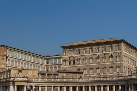 Buildings in Vatican, the Holy See within Rome, Italy. Part of Saint Peter's Basilica. photo