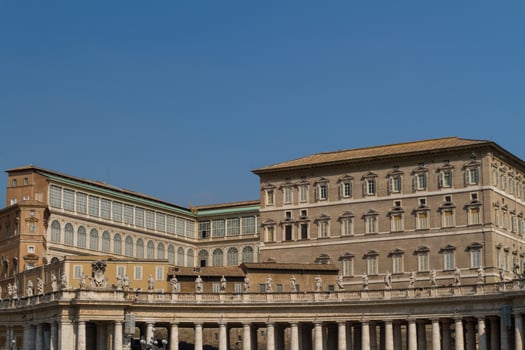Buildings in Vatican, the Holy See within Rome, Italy. Part of Saint Peter's Basilica. photo