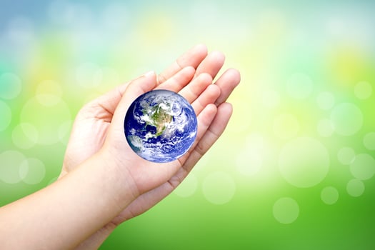We love the world of ideas,Human help take care of the world, the world in human hands. Elements of this image furnished by NASA. photo