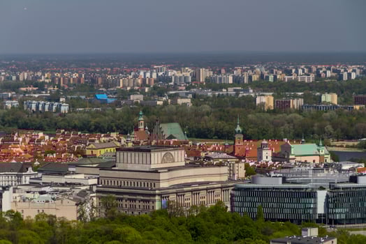 Warsaw skyline with warsaw towers photo