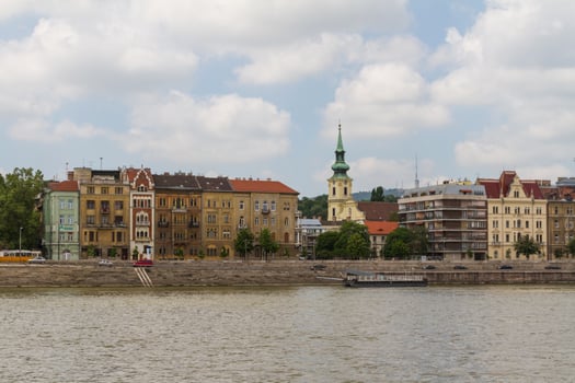 typical buildings 19th-century in Buda Castle district of Budapest photo