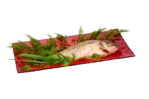 Crucian on white photo