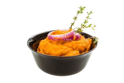 Zucchini caviar on white photo