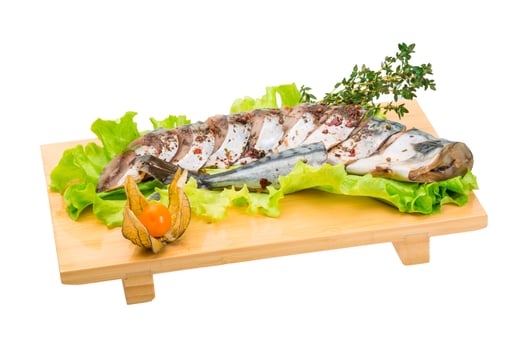 Mackerels on white photo
