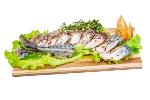 Mackerels on white photo