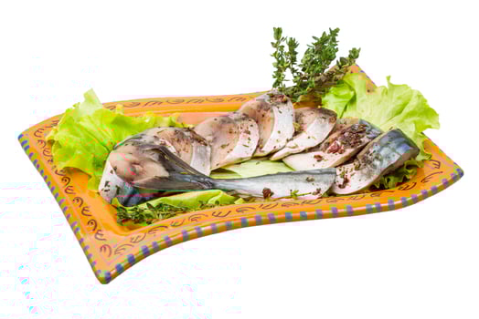 Mackerels on white photo