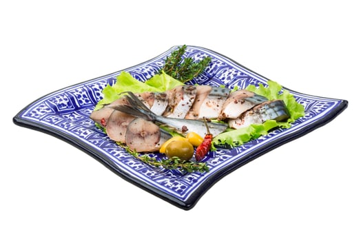Mackerels on white photo