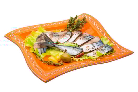 Mackerels on white photo