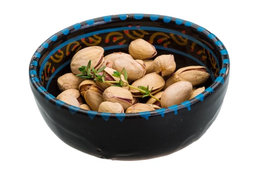 Pistachio on white photo