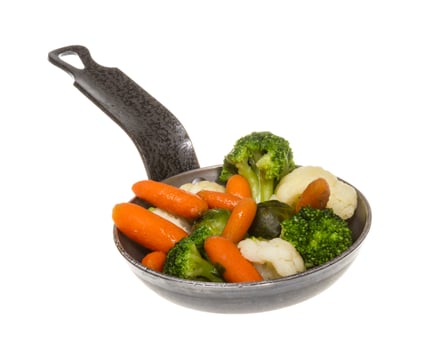 mixed vegetables with fresh sprout in pan photo