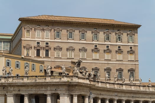 Buildings in Vatican, the Holy See within Rome, Italy. Part of Saint Peter's Basilica. photo