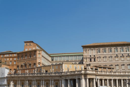 Buildings in Vatican, the Holy See within Rome, Italy. Part of Saint Peter's Basilica. photo