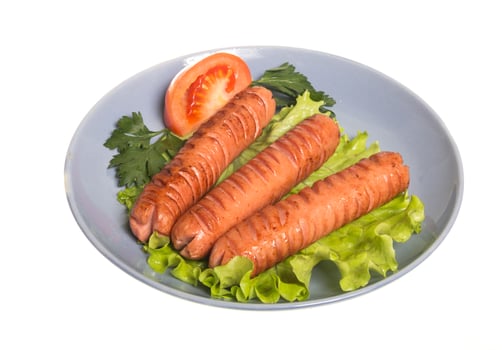 sausages on white photo