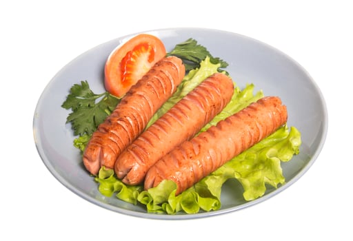 sausages on white photo