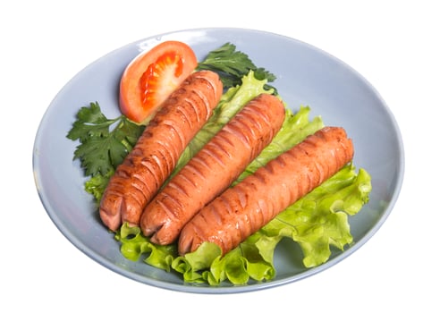 sausages on white photo