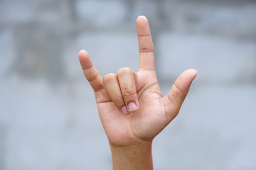 human hand symbolizes i love you photo