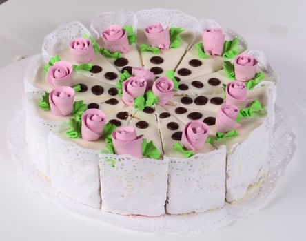 Cake with cream flowers photo