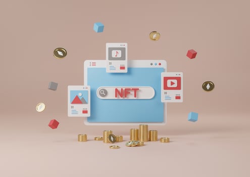 NFT 3D illustration photo