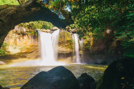 Haew Suwat Waterfall at Khao Yai National Park in Thailand photo