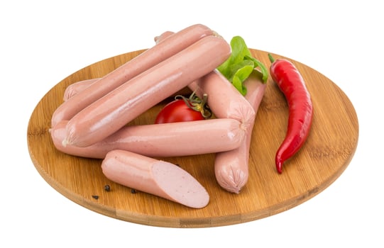 Sausages on white photo