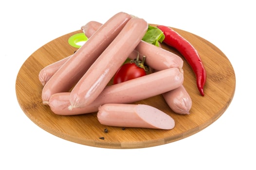 Sausages on white photo
