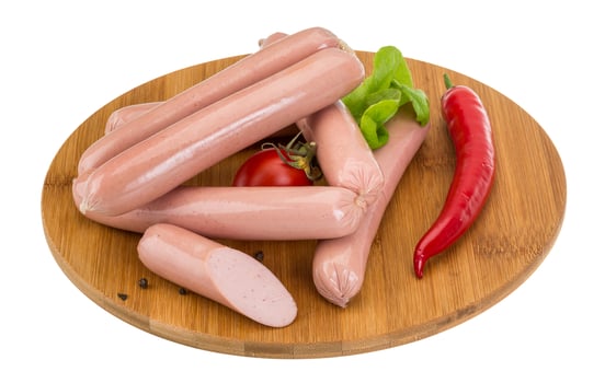 Sausages on white photo