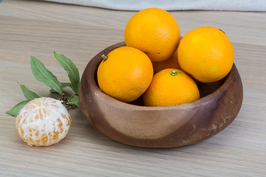 Tangerines in the bowl photo