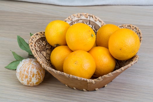 Tangerines in the bowl photo