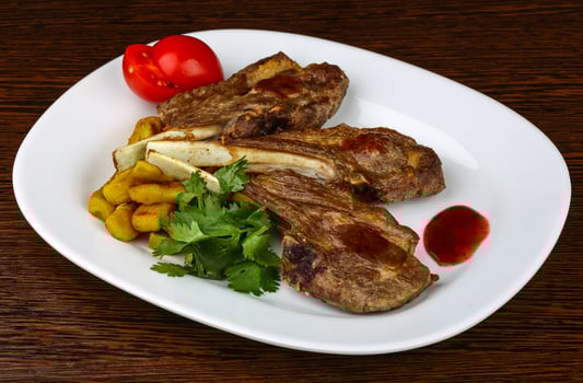 Grilled lamb chops photo