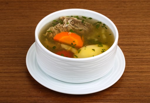 Beef soup with vegetables photo
