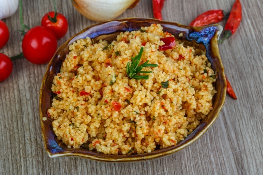 Couscous on wood photo