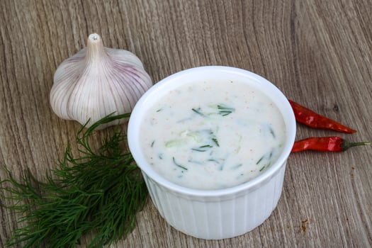 Tzatziki on wood photo