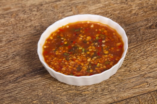 Thai style spicy chilli sauce photo
