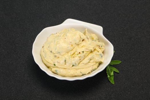 Hummus snack with olive oil photo