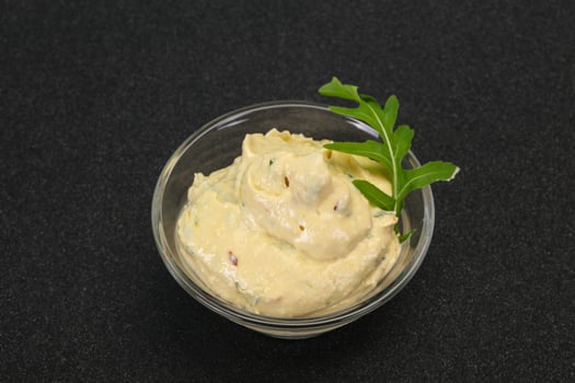 Hummus snack with olive oil photo
