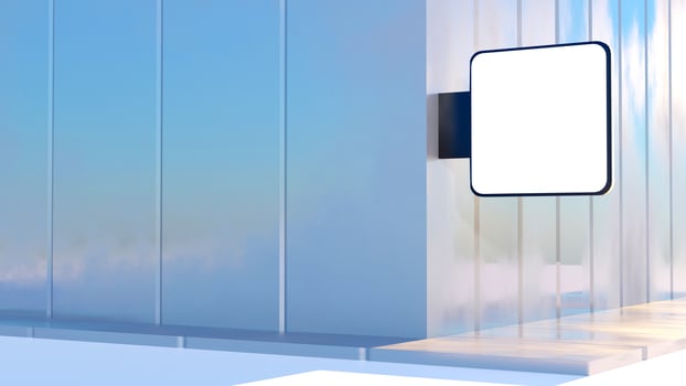 3D rendering Abstract outdoor sign mockup photo