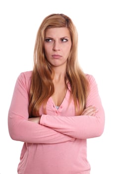 pissed off young woman photo