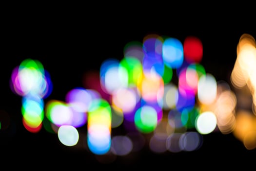Bokeh light spots a variety of colors. photo