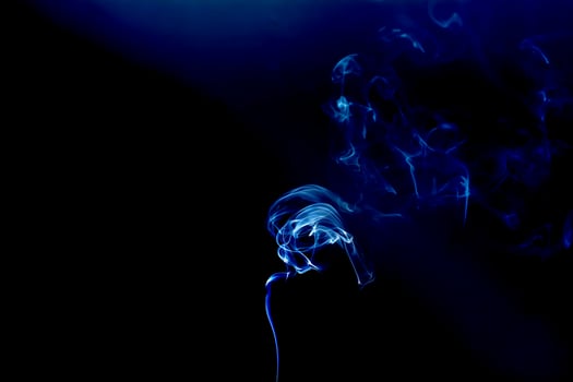 The smoke is colorful. It is abstract. photo