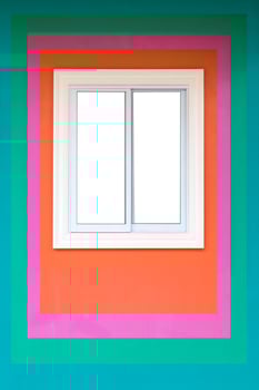 Concrete windows on colorful walls. photo